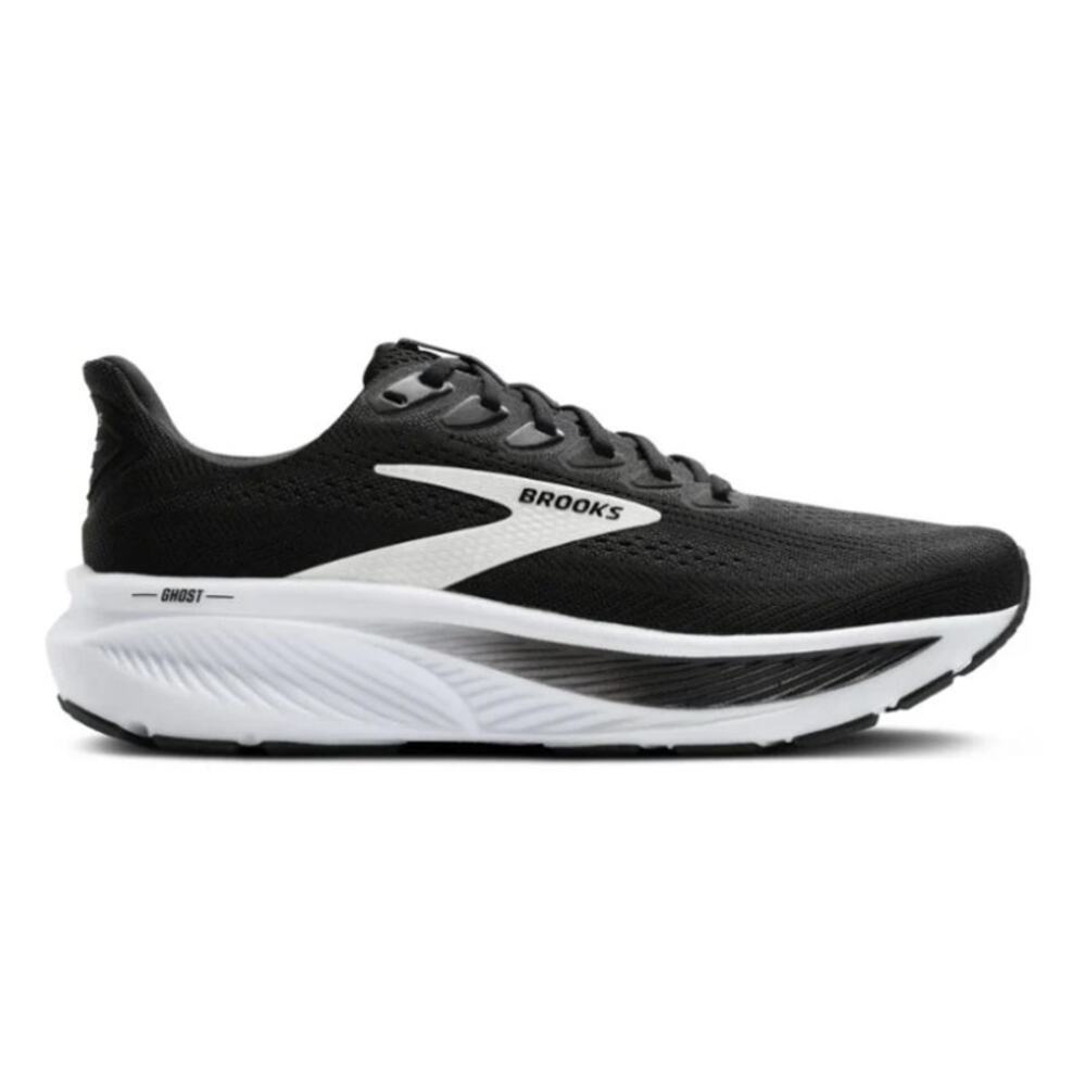 Brooks Ghost 17 Running Shoes Black Gray White Size 12.5 Wide